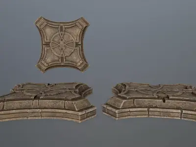 angel fountain Low-poly 3D model