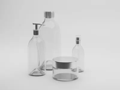 Cosmetics 3D model products Glasse and Iron 3D model