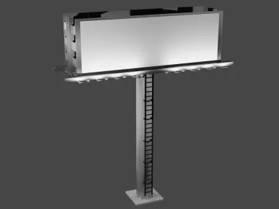 Two Sided Billboard 3d Model 3D model
