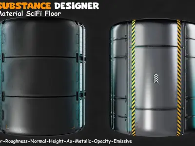 10 Material Scifi Floor Hardsurface Texture