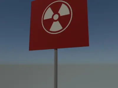 Radiation sign Low-poly 3D model