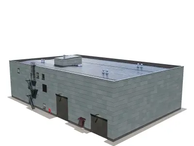 Factory building V3 3D model