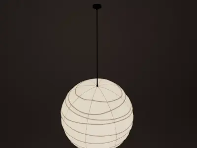 Isamu Noguchi Akari 45D Spherical Paper Pendant Light Model 3D model