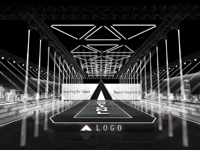 Futuristic Fashion Runway Design 3D model