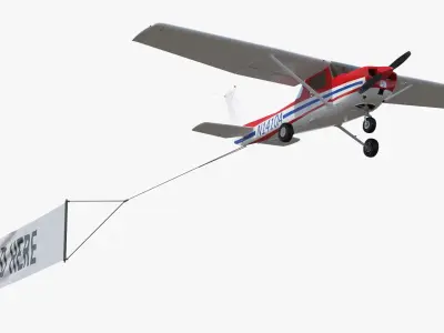  Cessna 150 Aircraft with Advertising Air Banner 