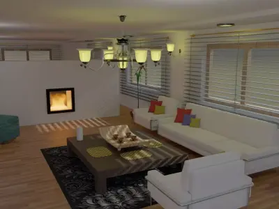 Room interior Low-poly 3D model buy