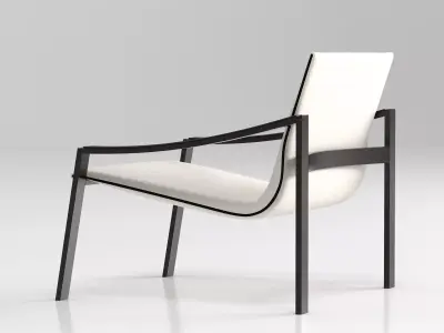 Allure lounge chair with legs 3D model