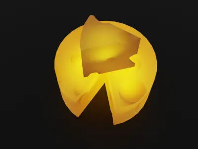 Cheese block indirect lighting 3D model