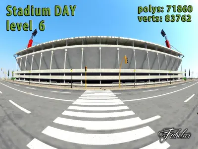 Stadium Level 6 Day Low-poly 3D model