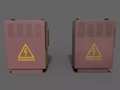PBR Electric Box Red V3 Low-poly 3D model