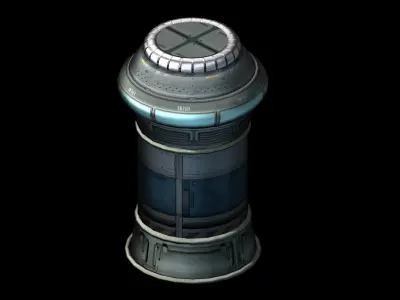 Space Ship - Ground Trash Can 02 3D model