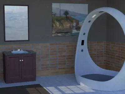 Futuristic Circular Shower Free 3D model