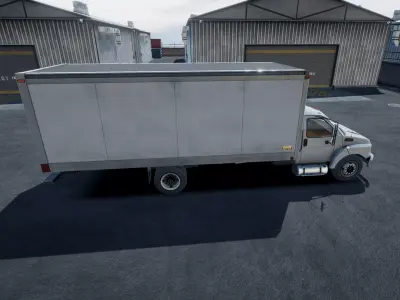 Modern Box Truck unity asset Low-poly 3D model