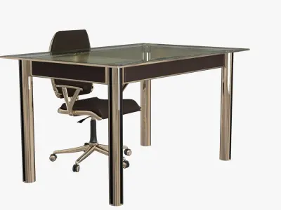 Office Table And Chair 0001 Free 3D model