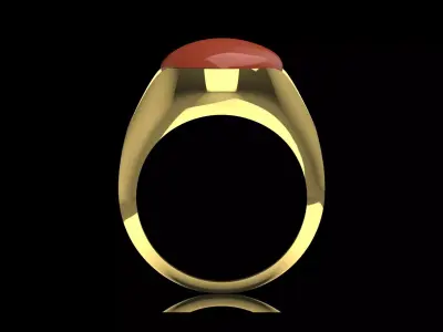 Man Modern Design Gold STL Ring with Agate Stone Model mr0250 3D print model purchase