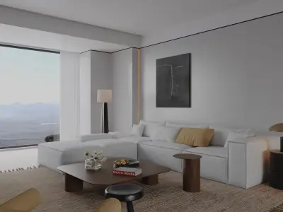 living room interior scenes  3D model