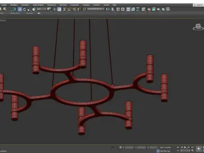 Nexus LED Chandelier Low-poly 3D model