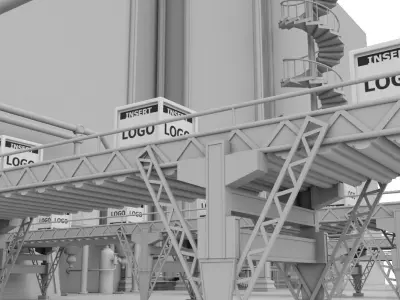 Interior Factory Scene 3D model