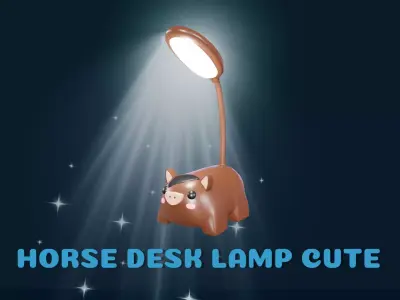 Horse Desk Lamp Cute Low-poly 3D model