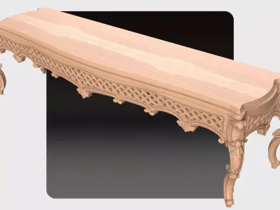 Carved tv table for CNC 02 3D model
