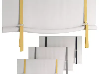 Roman Curtains 198  Roll-up Curtain  Roller Blind with strap 3D model