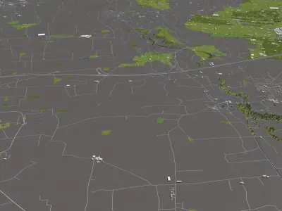 Lombardy Italy 50x50km 3D City Map 3D model