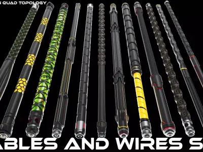 Cables and Wires set 3D model