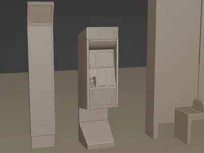 Bus Stop Low-poly 3D model 19