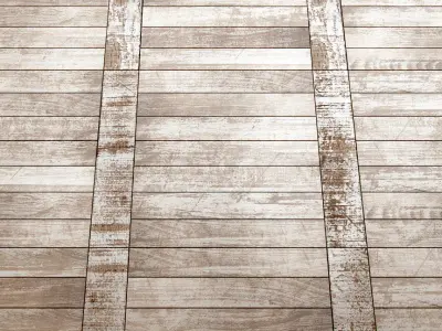 Vintage classic old tattered scratched parquet and baseboard 3D model