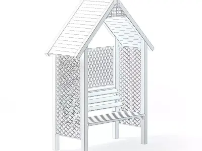 Bower with Bench 3D Model 3D model