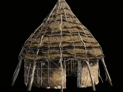 PRIMITIVE AFRICAN PRIMAL HUT SHELTER HOUSE COTTAGE COLLECTION Low-poly 3D model