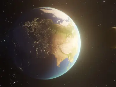 Solar eclipse 3D model