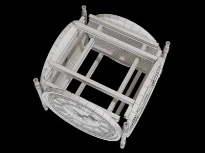 Train Station Clock - Low poly PBR Low-poly 3D model