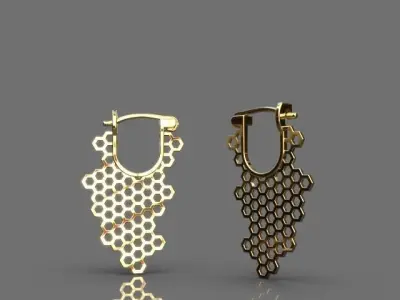 Light honeycomb earrings 3D print model