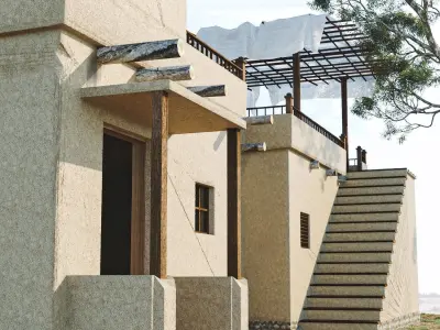 Desert House   Low-poly 3D model