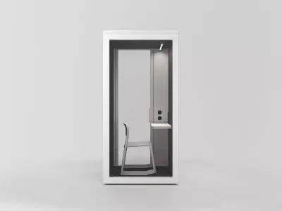 Talky S Single Office Phone Booth 3D model