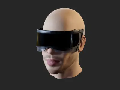 Futuristic scifi cyberpunk goggles - head not included 3D model