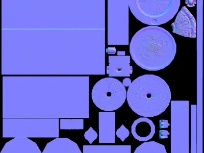 A Tablelamp with rigged cable Free 3D model