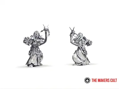 Dark Techno - Female Cybertechnic priest 3D print model