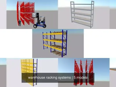 warehouse racking systems 3D Model Pack