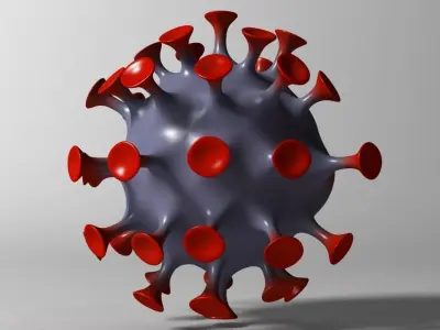 Cartoon Coronavirus Low-poly 3D model