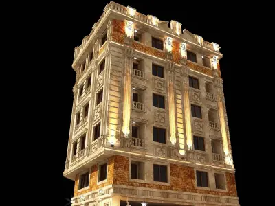Model 3d Residential apartment facade with maximum details  3D model