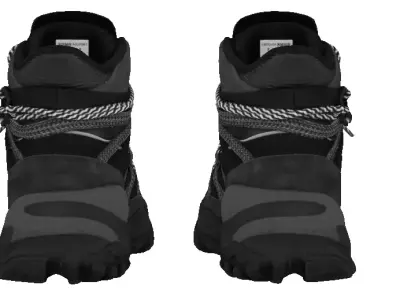 Cyberpunk Techwear scifi future army military combat boot Low-poly 3D model