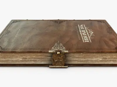  Old Engraved Book, Rigged, 8K PBR, Animated 