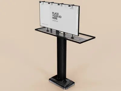 7 different Advertising Billboards 3D Model Pack