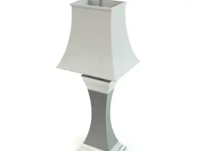 Slender White Lamp 3D model