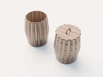 Wooden Barrels Pack - Open and Closed - Game Ready Low-poly 3D model