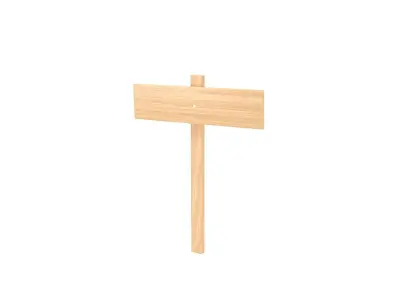 Wooden Signboard 3D model