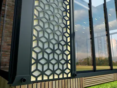 pergola metal shed with roof 3D model