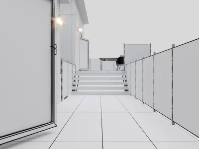 Wooden Terrace - 3dsMax and Corona Render  3D model